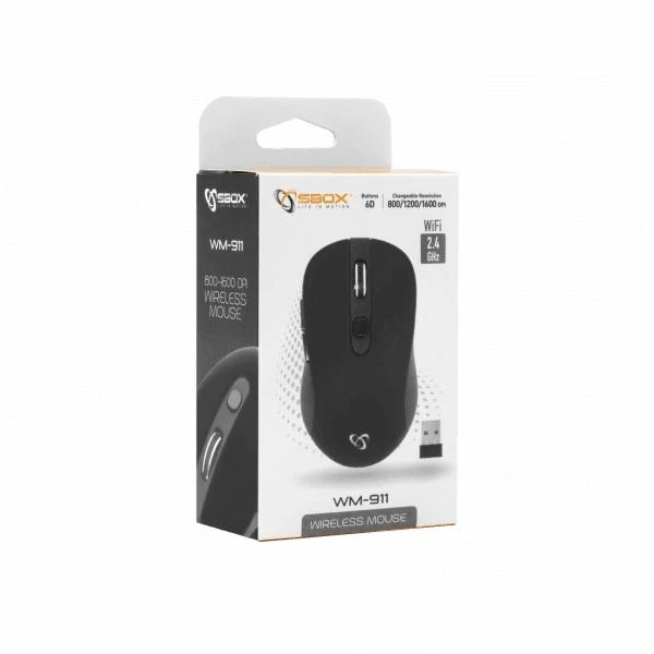 Sbox Technology Sbox WM-911B Belaidė pelė juodos spalvos