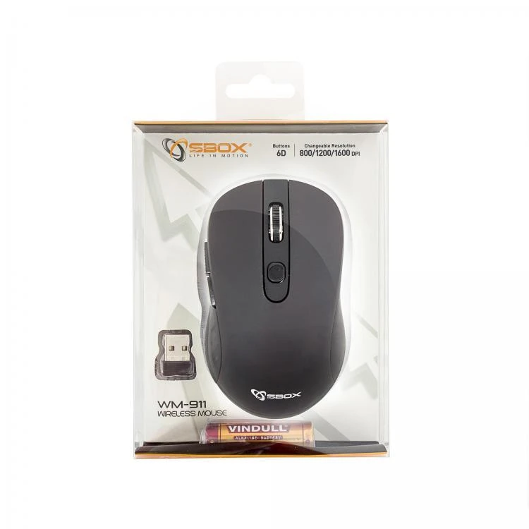 Sbox Technology Sbox WM-911B Belaidė pelė juodos spalvos