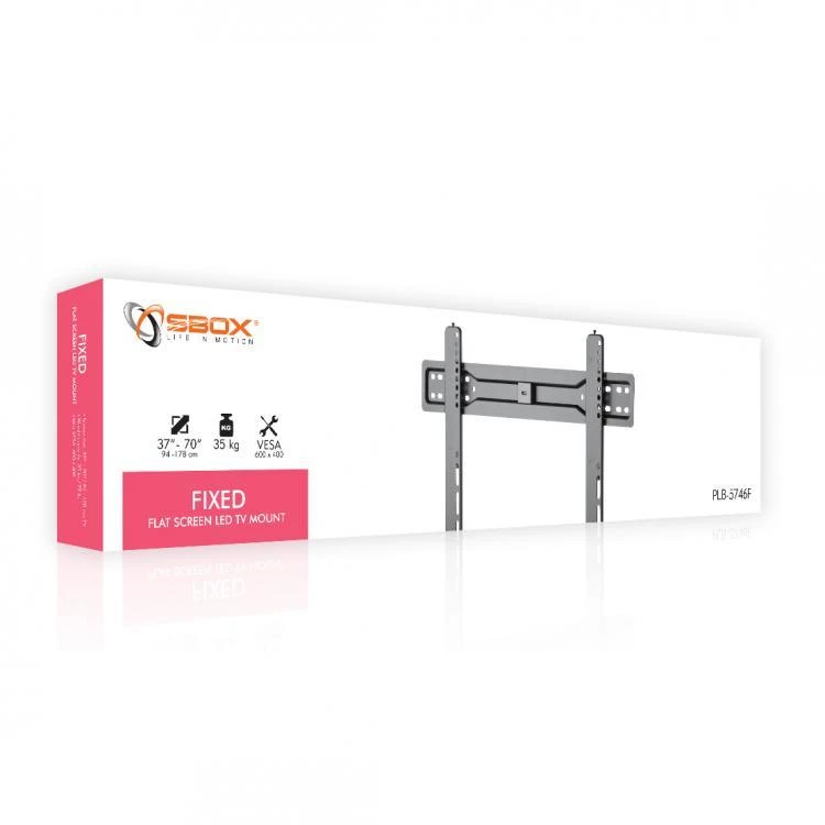 Sbox PLB-5746F fiksuotas plokščio ekrano LED televizoriaus laikiklis 37"-70" 35kg