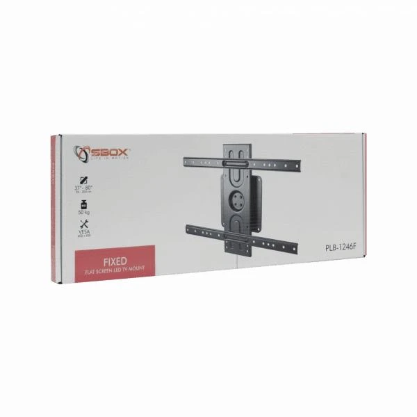 Sbox PLB-1246F fiksuotas plokščio ekrano LED televizoriaus laikiklis 37"-70" 50kg
