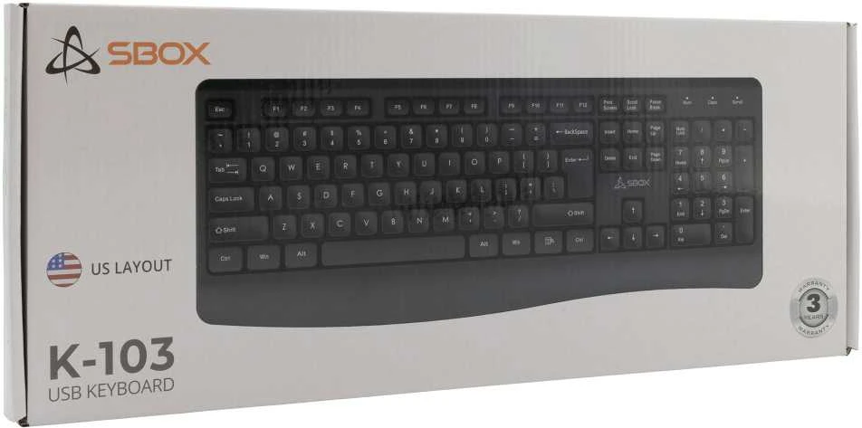 Sbox K-103 Klaviatūra US Juodas