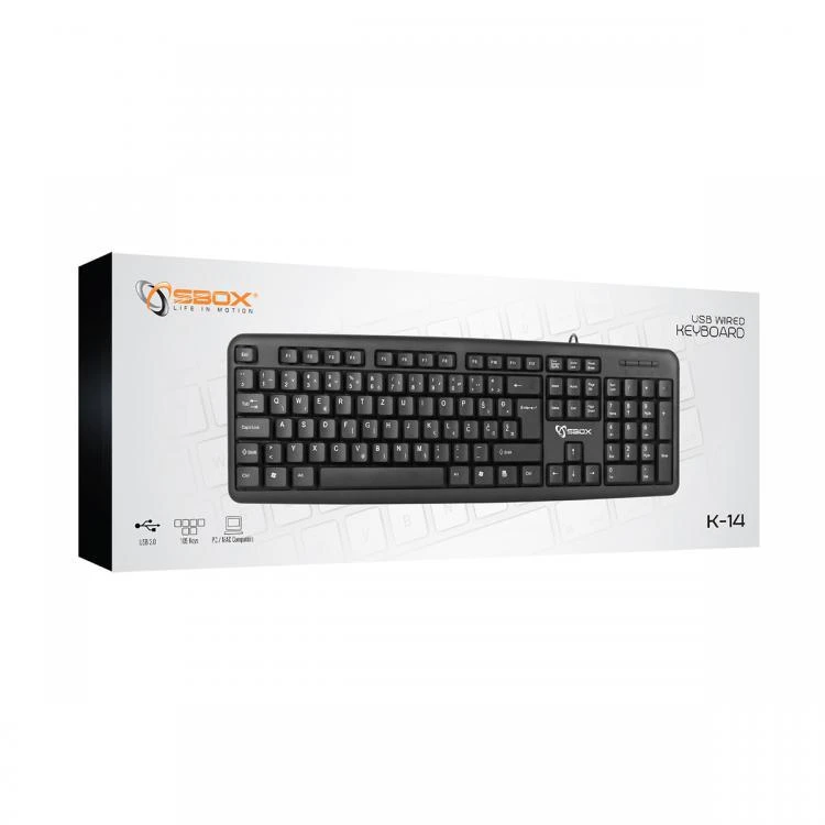 Sbox Technology Sbox klaviatūra laidinė USB K-14 US