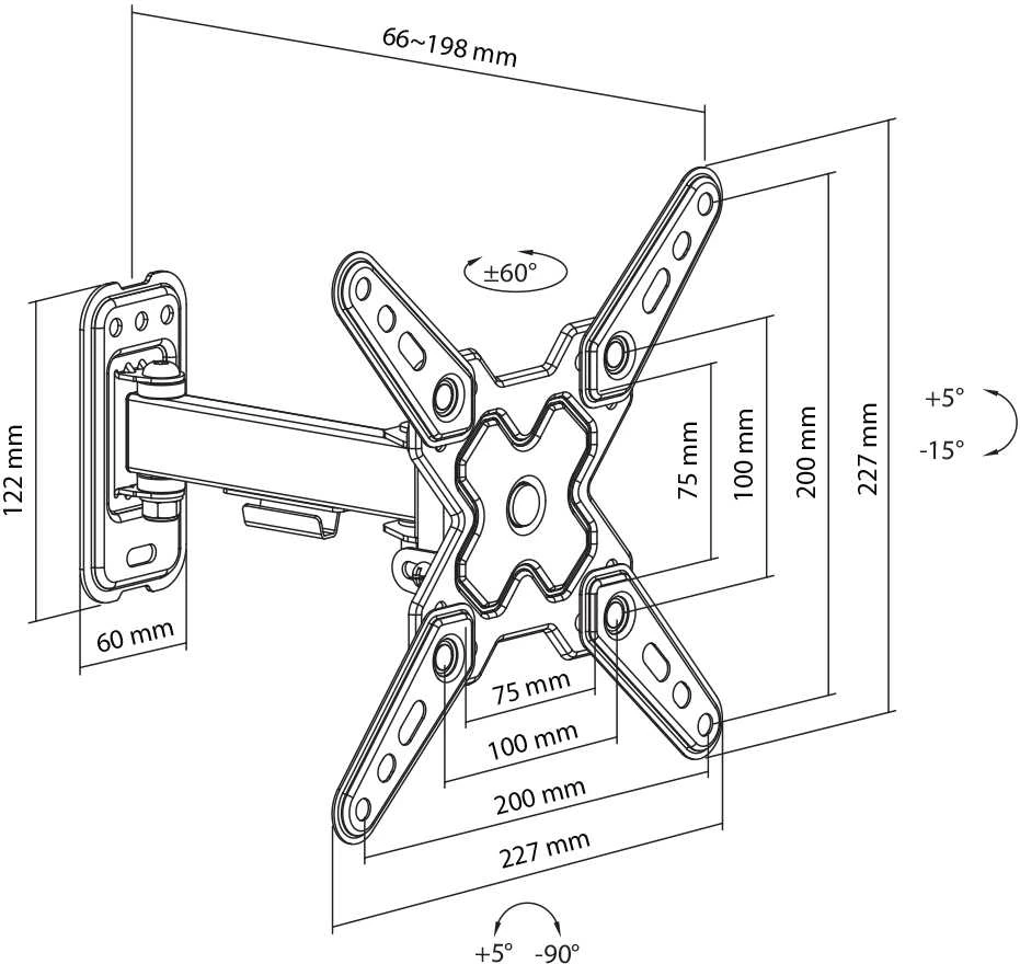 Laikiklis Sbox LCD-221-2 (13-43/20kg/200x200)