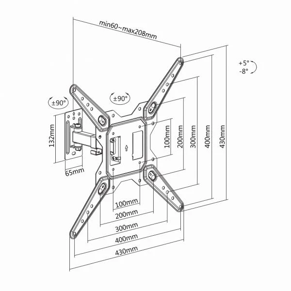 Laikiklis Sbox Full Motion Flat 23"-55