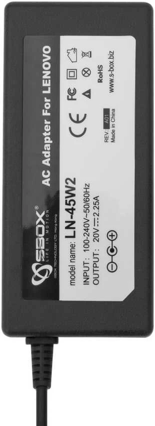 Sbox LN-45W2 įkroviklis su techninių parametrų etikete