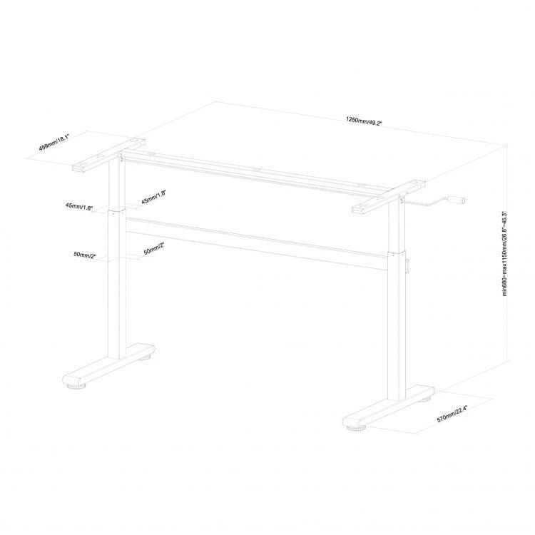 Sbox MD-220 stalo rėmo techninė schema