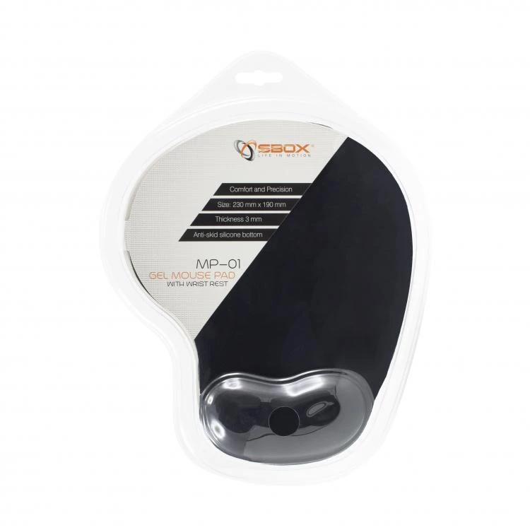 Sbox Technology SBOX pelės kilimėlis žaidimams ergonominis 23×19, juodos spalvos (MP-01B)