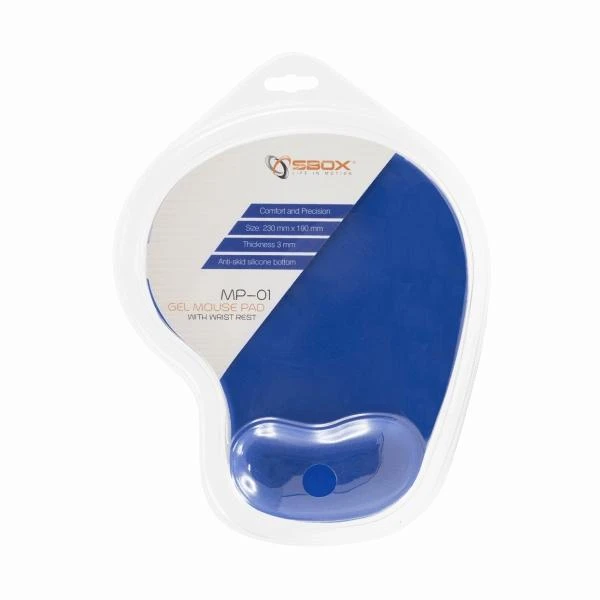 Sbox Technology SBOX pelės kilimėlis žaidimams ergonominis 23×19, Mėlyna (MP-01BL)
