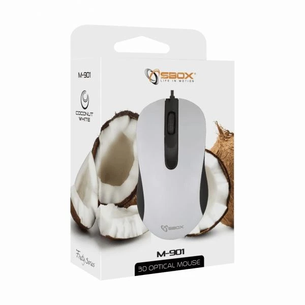 Sbox Technology Sbox M-901 Optinė pelė baltos spalvos