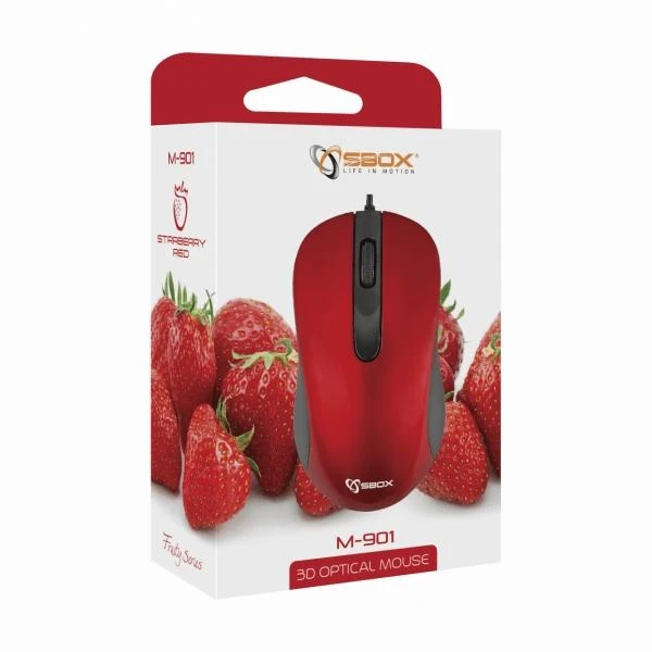 Sbox Technology Sbox M-901 Optinė pelė raudonos spalvos