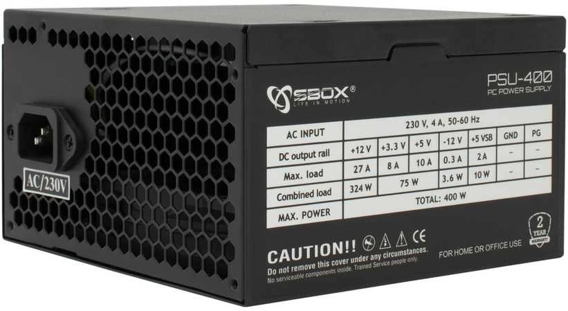 Sbox PCC-12 MicroATX + PSU-400