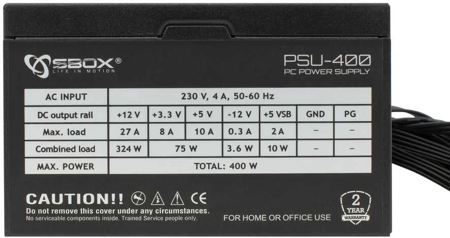 Sbox PCC-12 MicroATX + PSU-400