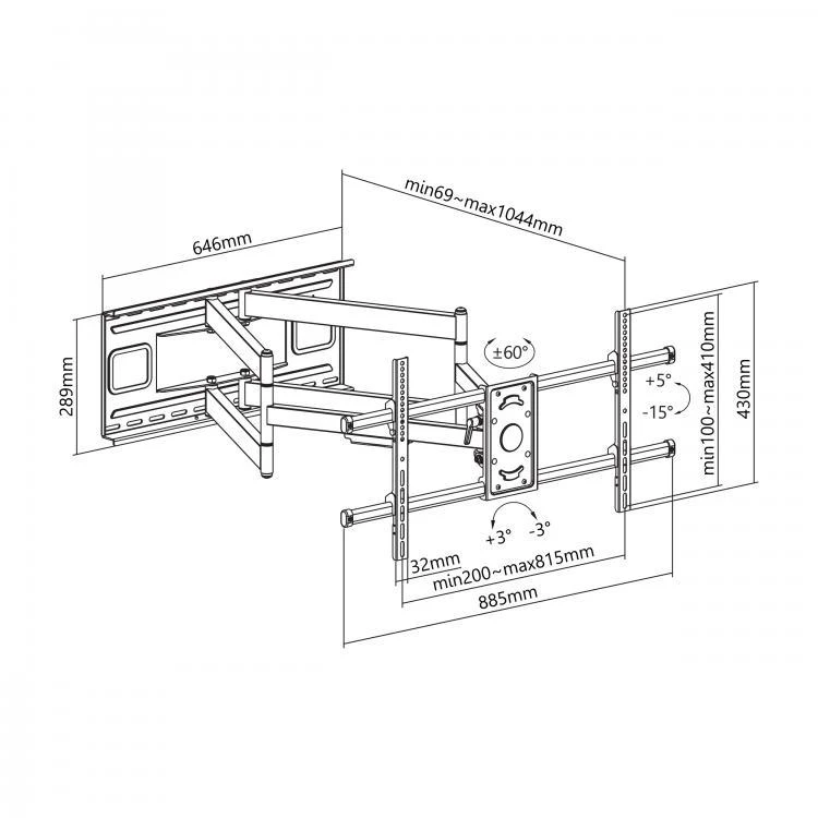 Laikiklis Sbox PLB-4986 (43-90 / 80KG / 800X400)