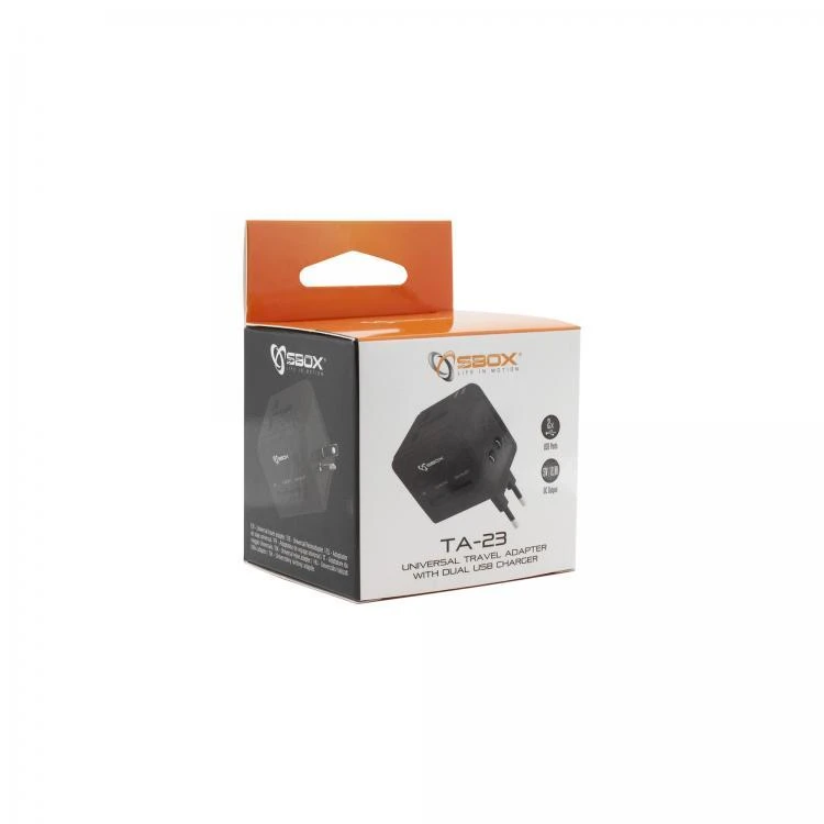 Sbox Technology SBOX Universal Travel Adapteris, juodos spalvos (TA-23)