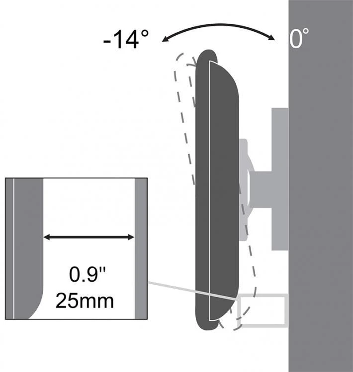 Sbox PLB-3422T pakreipiamas plokščio ekrano LED televizoriaus laikiklis 23"-43" 35kg
