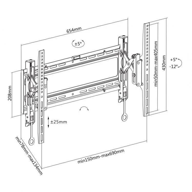 Laikiklis Sbox PLB-6546T (37-80/70kg/600x400)
