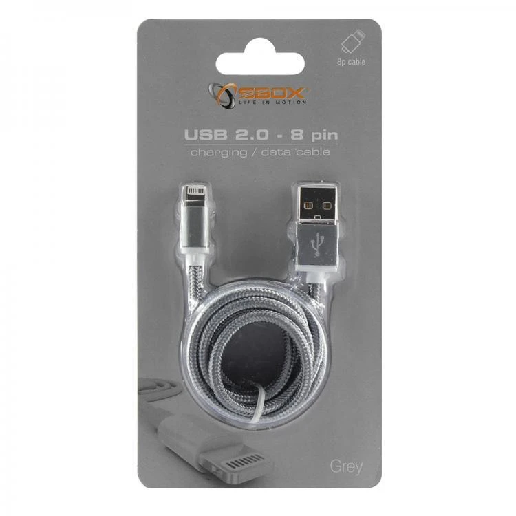 Sbox Technology Sbox USB 2.0 8 Pin IPH7-GR pilkas