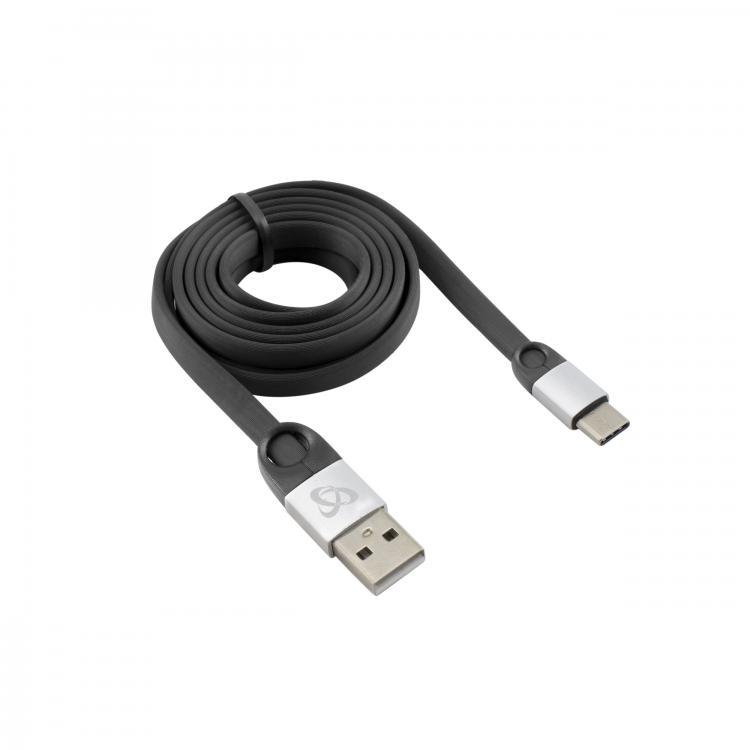 Sbox Technology Sbox USB 2.0-Type-C/2.4A juodos spalvos/sidabro spalvos 1.5M