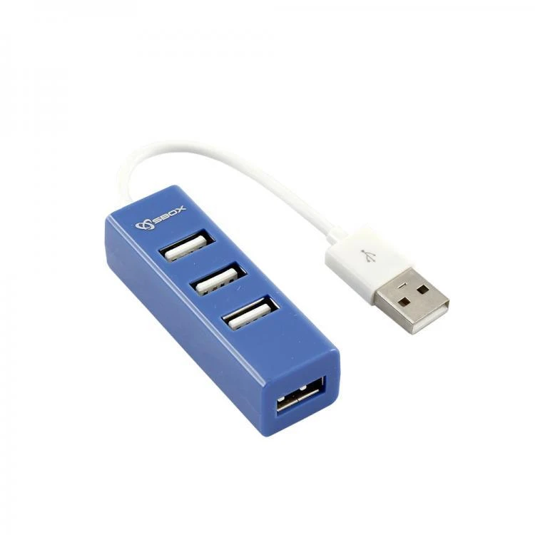 Sbox H-204 USB 4 Ports USB HUB Blueberry Mėlyna
