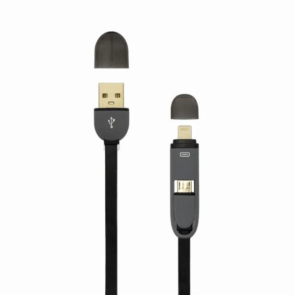 Sbox Technology Sbox USB->Micro USB+IPH.5 M/M 1M juodos spalvos 2IN1B
