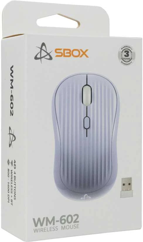 SBOX Belaidė pelė, 4D, 1600 DPI, Rechargeable Baterija, Violetinė (WM-602U)