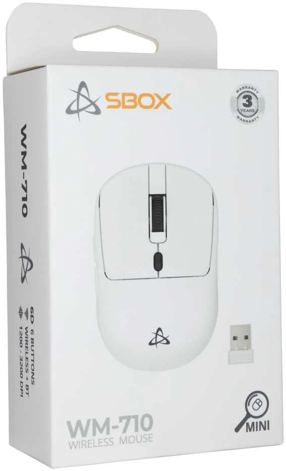 Pelė Sbox WM-710 Baltas Wireless