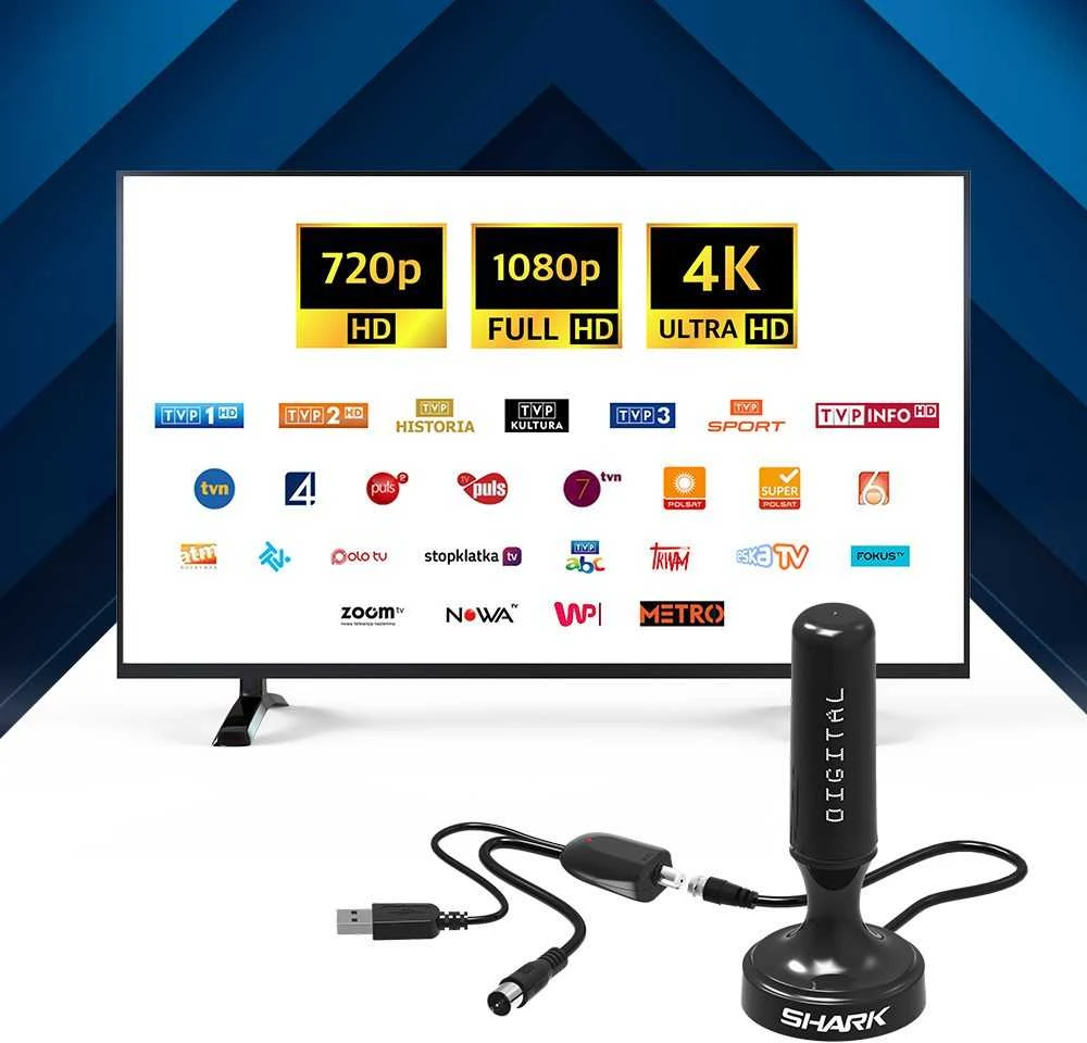 Shark SHA301CAR automobilio aktyvioji DVBT antena su stiprintuvu