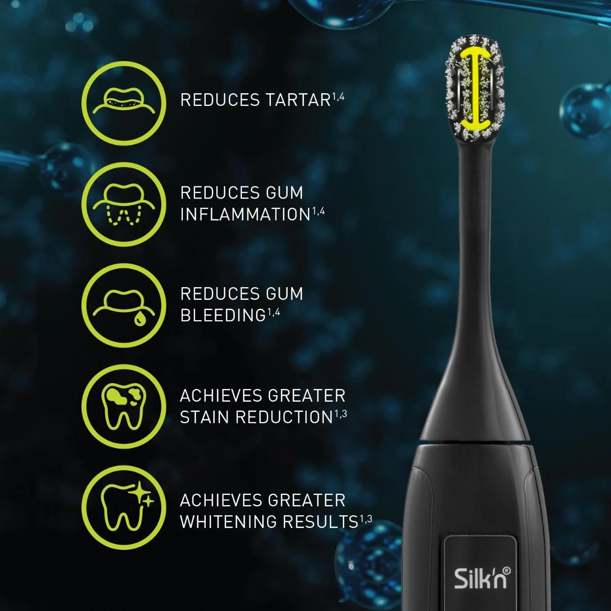 Silkn ToothWave šepetėlio privalumų skydelis