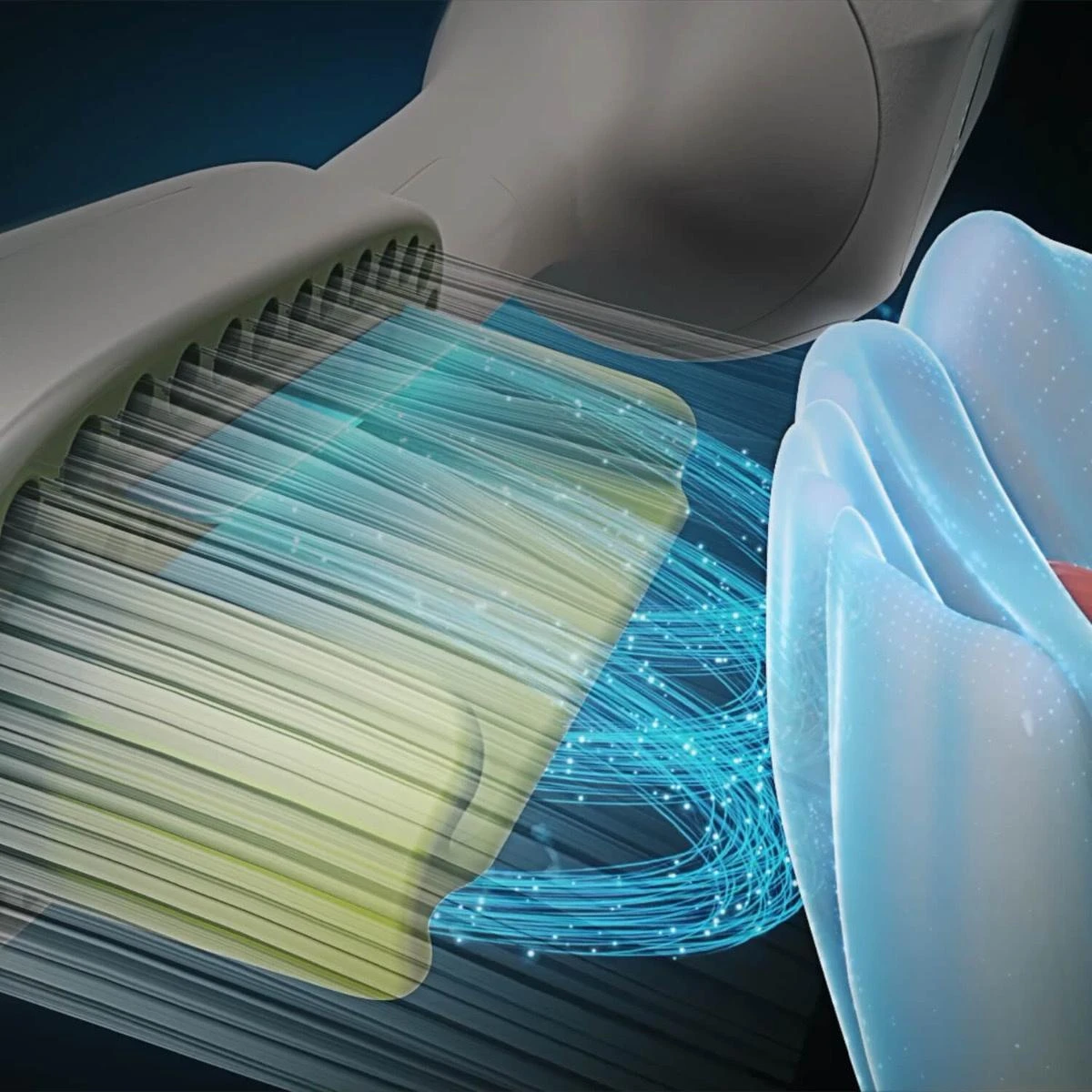 Silkn ToothWave technologijos atvaizdavimas