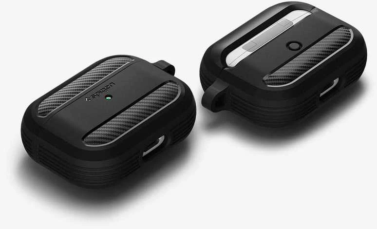 „Spigen Rugged Armor“ apsauginis dėklas, skirtas „AirPods Pro“, juodas