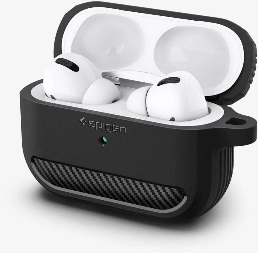„Spigen Rugged Armor“ apsauginis dėklas, skirtas „AirPods Pro“, juodas