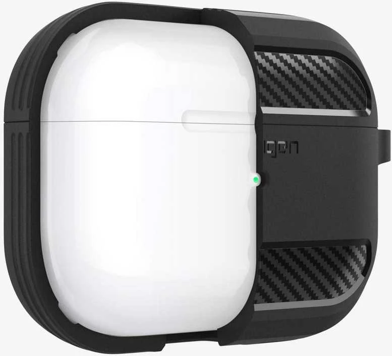 „Spigen Rugged Armor“ apsauginis dėklas, skirtas „AirPods Pro“, juodas