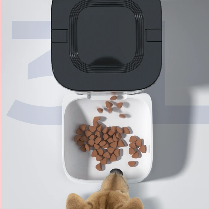 Išmanus maisto dozatorius Sponge Pet Feeder Smart, baltas/juodas