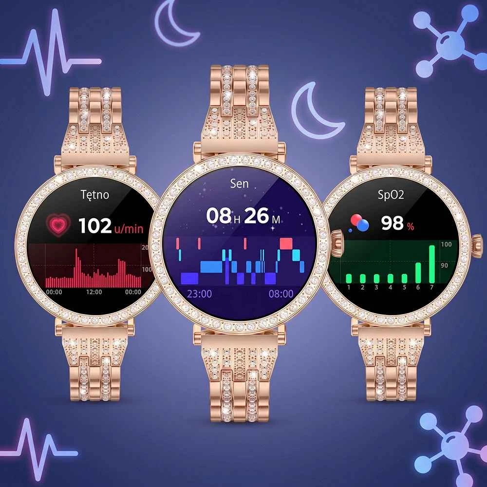 Stelio STSWL102GD LUSSO GEM AI Womens Išmanusis laikrodis + YES Bracelet, Gold