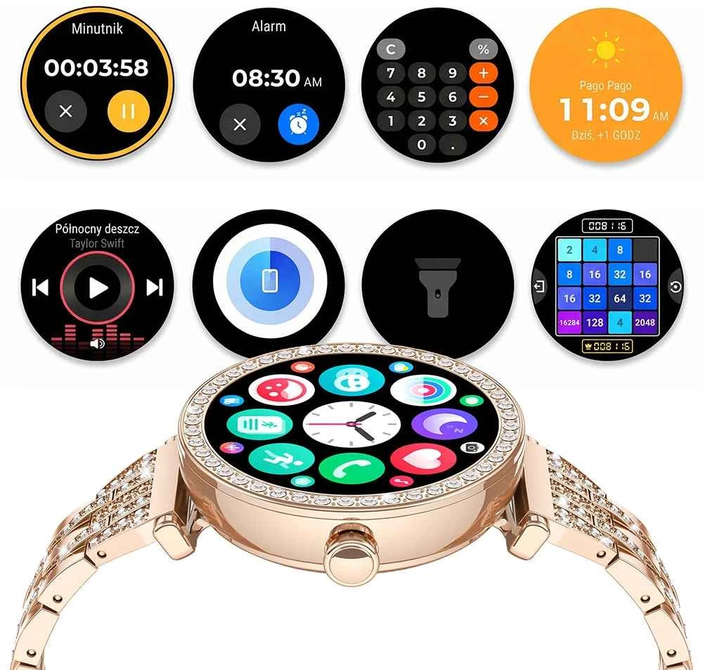 Stelio STSWL102GD LUSSO GEM AI Womens Išmanusis laikrodis + YES Bracelet, Gold