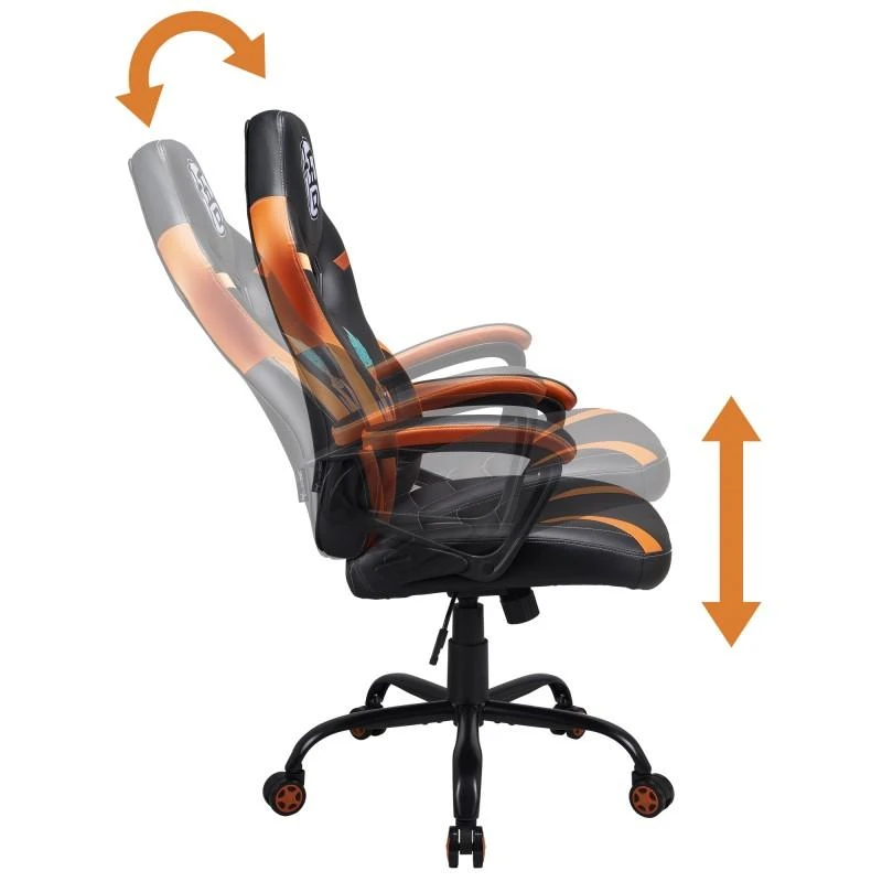 Subsonic kėdė Subsonic SA5573-D4 žaidimų kėdė žaidimų kėdė paminkštinta minkšta sėdynė juoda, oranžinė