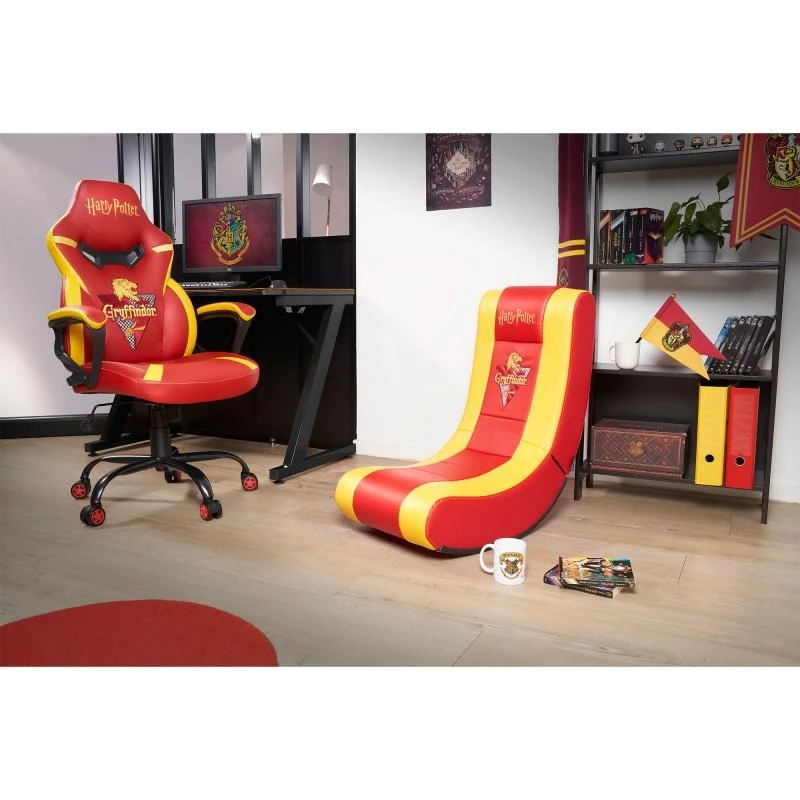 Subsonic fotelis Subsonic Junior Griffindor žaidimų kėdė paminkštinta minkšta sėdynė oranžinė, raudona
