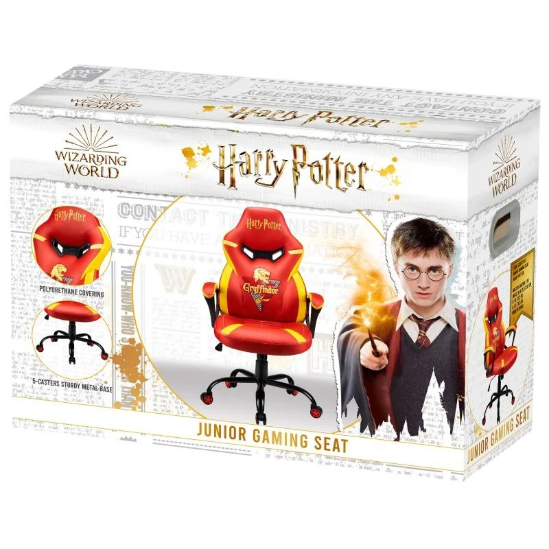 Subsonic fotelis Subsonic Junior Griffindor žaidimų kėdė paminkštinta minkšta sėdynė oranžinė, raudona