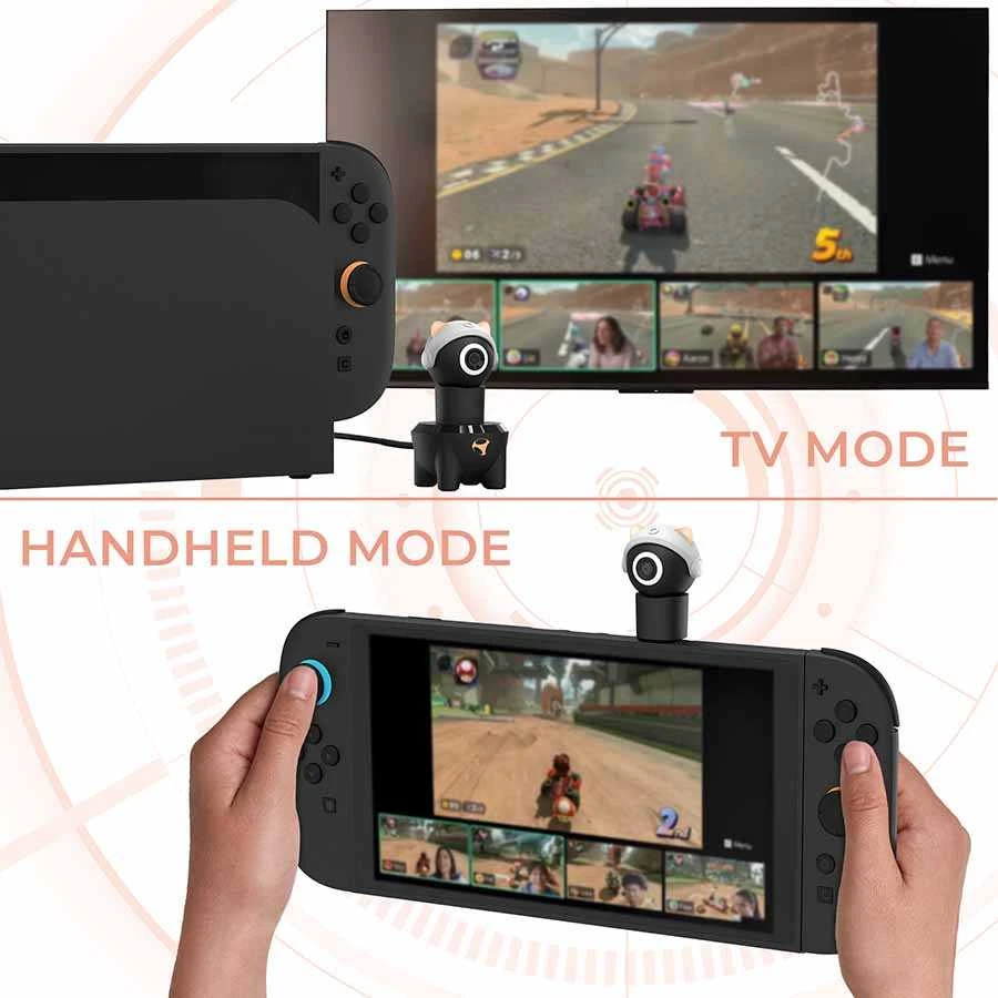 „Subsonic Playcam 1080 2in1 HD“ mini kamera, skirta „Nintendo Switch 2“ (Raudona)