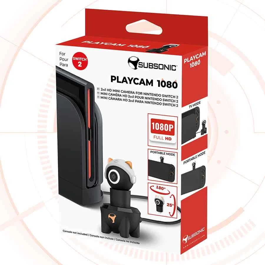 „Subsonic Playcam 1080 2in1 HD“ mini kamera, skirta „Nintendo Switch 2“ (Raudona)