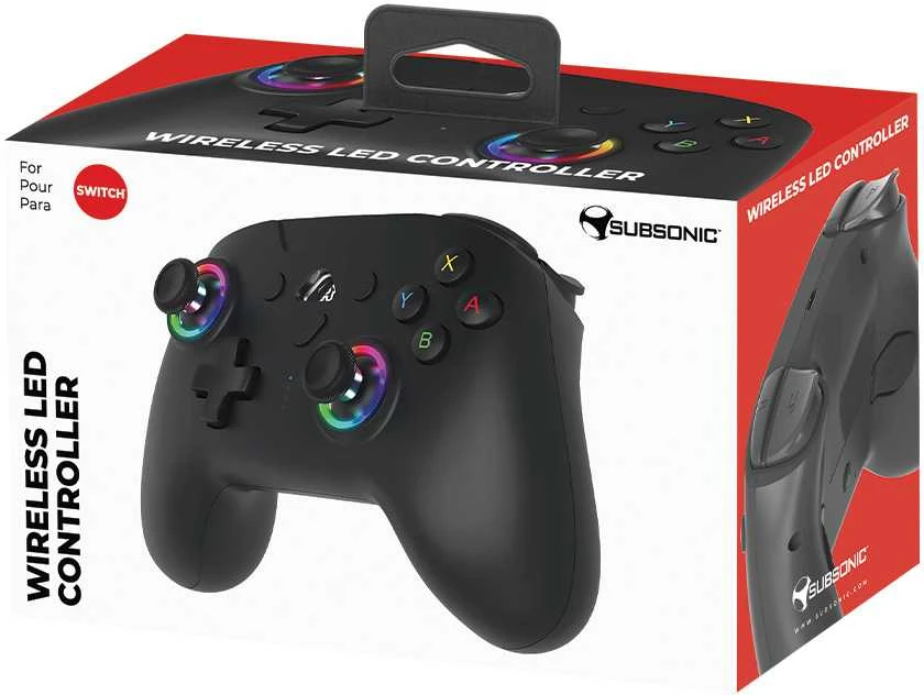 Subsonic belaidis LED valdiklis, juodas – „Nintendo Switch“