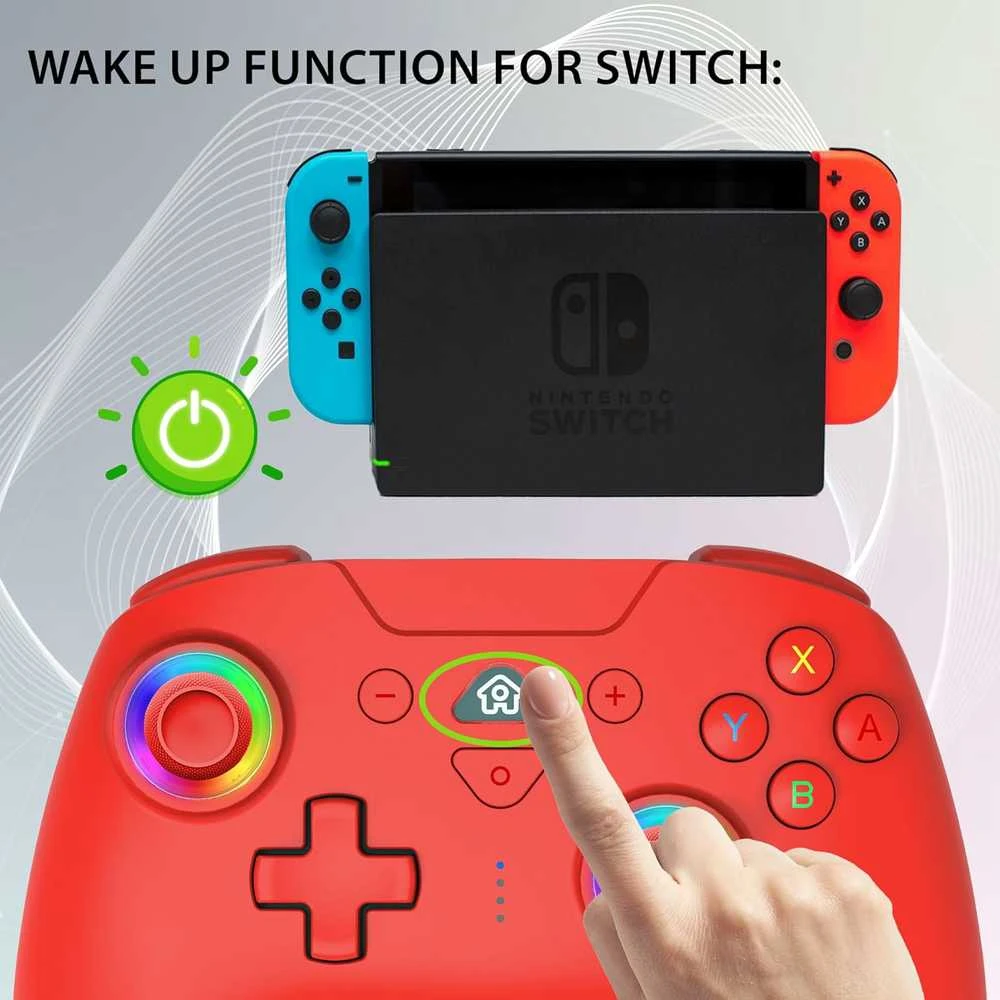 Subsonic Belaidis LED valdiklis, raudonas – „Nintendo Switch“