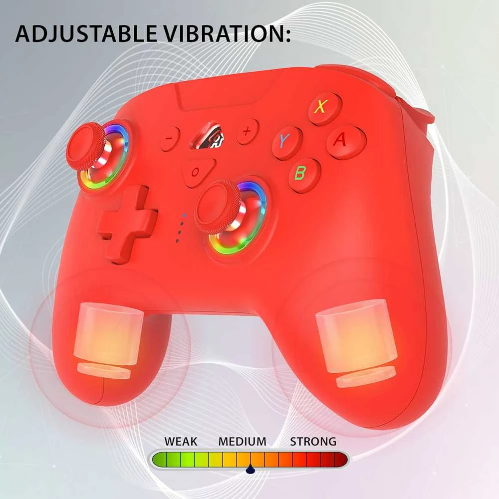 Subsonic Belaidis LED valdiklis, raudonas – „Nintendo Switch“