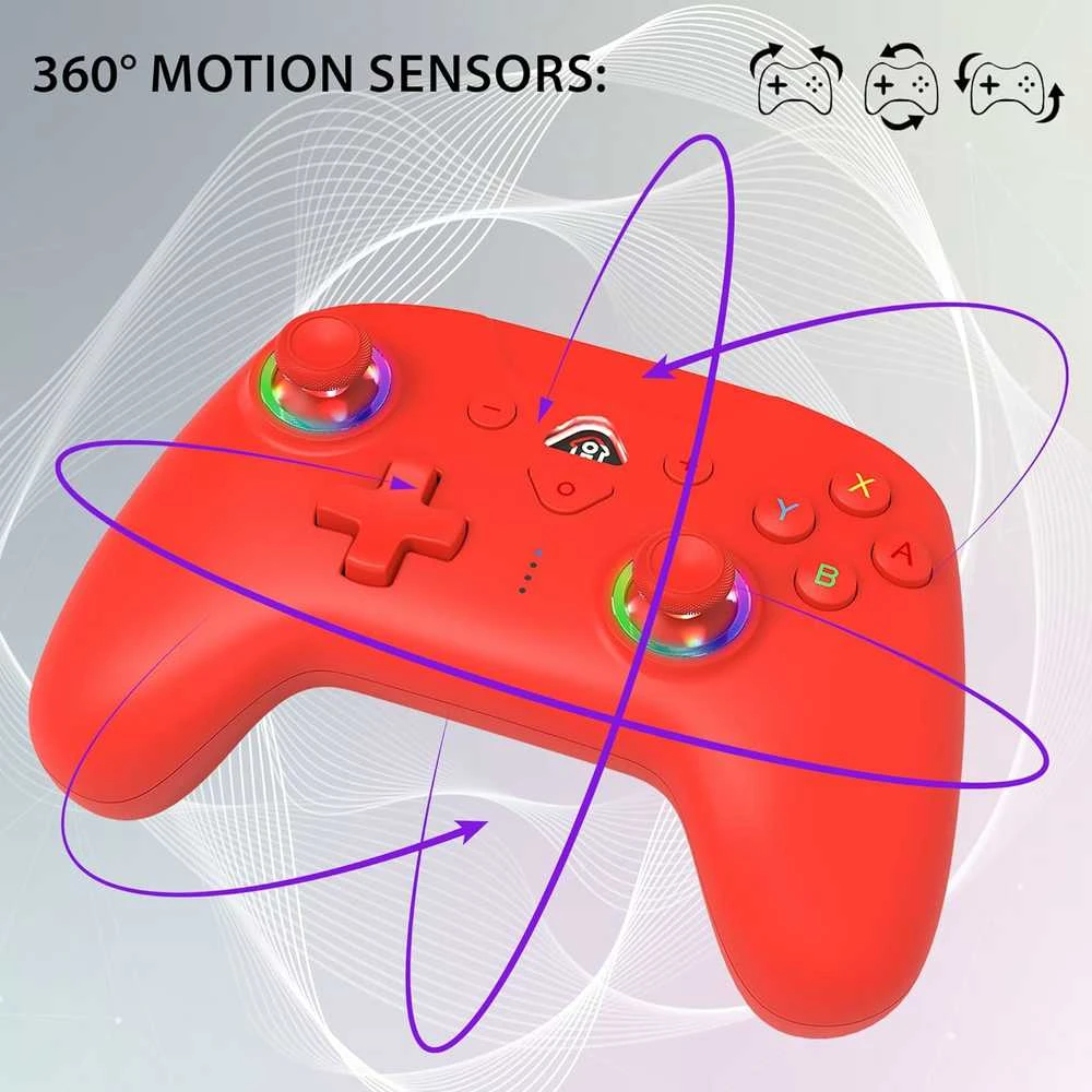 Subsonic Belaidis LED valdiklis, raudonas – „Nintendo Switch“