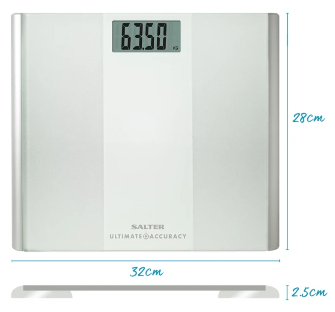 Vonios svarstyklės Salter 9009 WH3R Ultimate Accuracy Electronic Bathroom Scales baltas