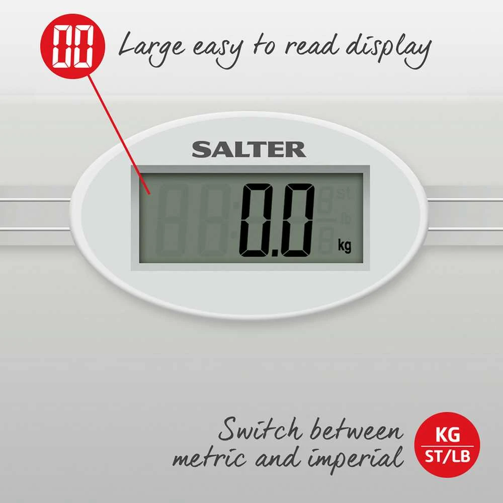 Salter 9018S SV3RCFEU16 elektroninės vonios svarstyklės su stiklu