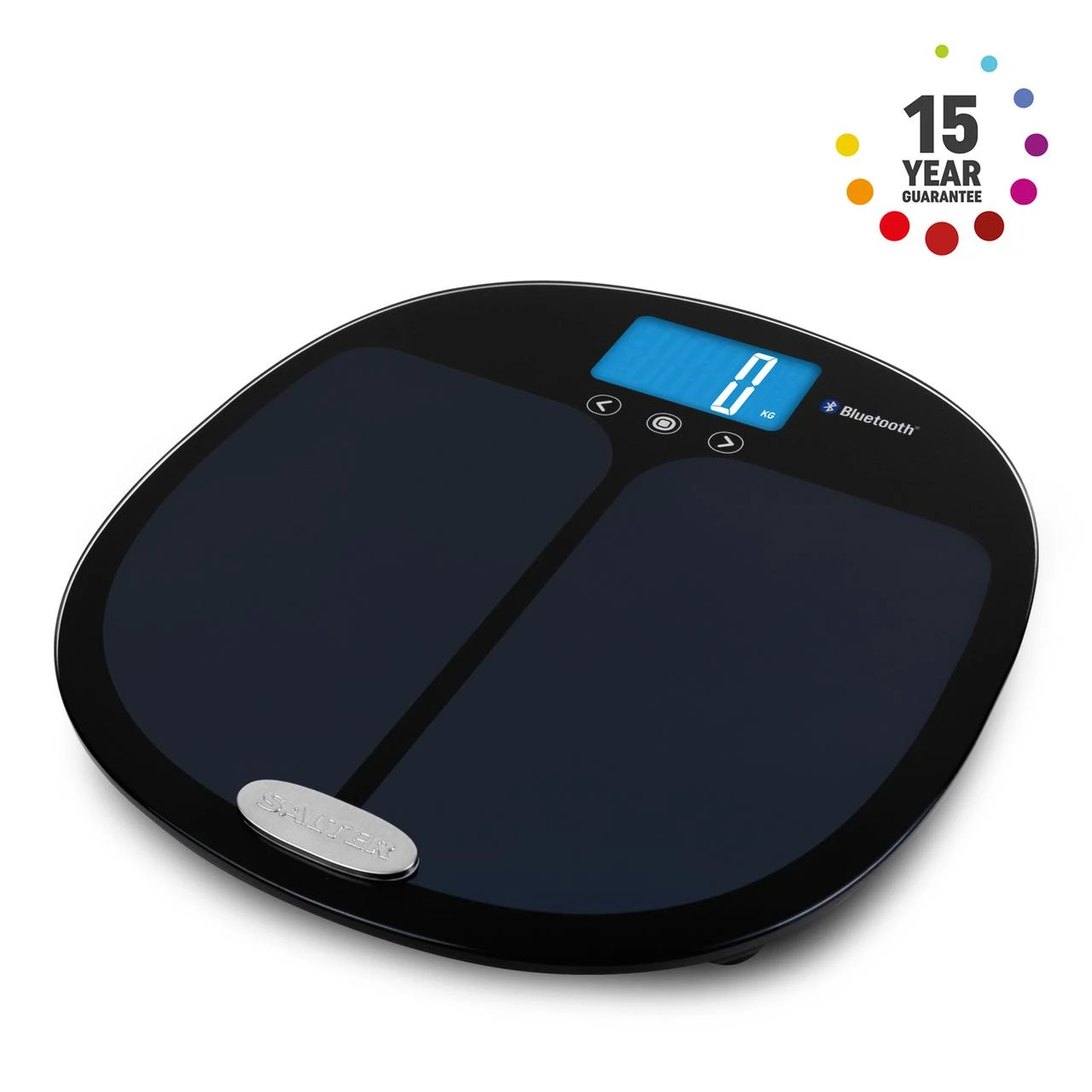 Salter 9192 BK3R Curve Bluetooth išmaniosios vonios svarstyklės, juodos