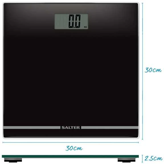 Salter 9205 BHCFEU12 Large Ekranas Glass Electric Scale, Juodas
