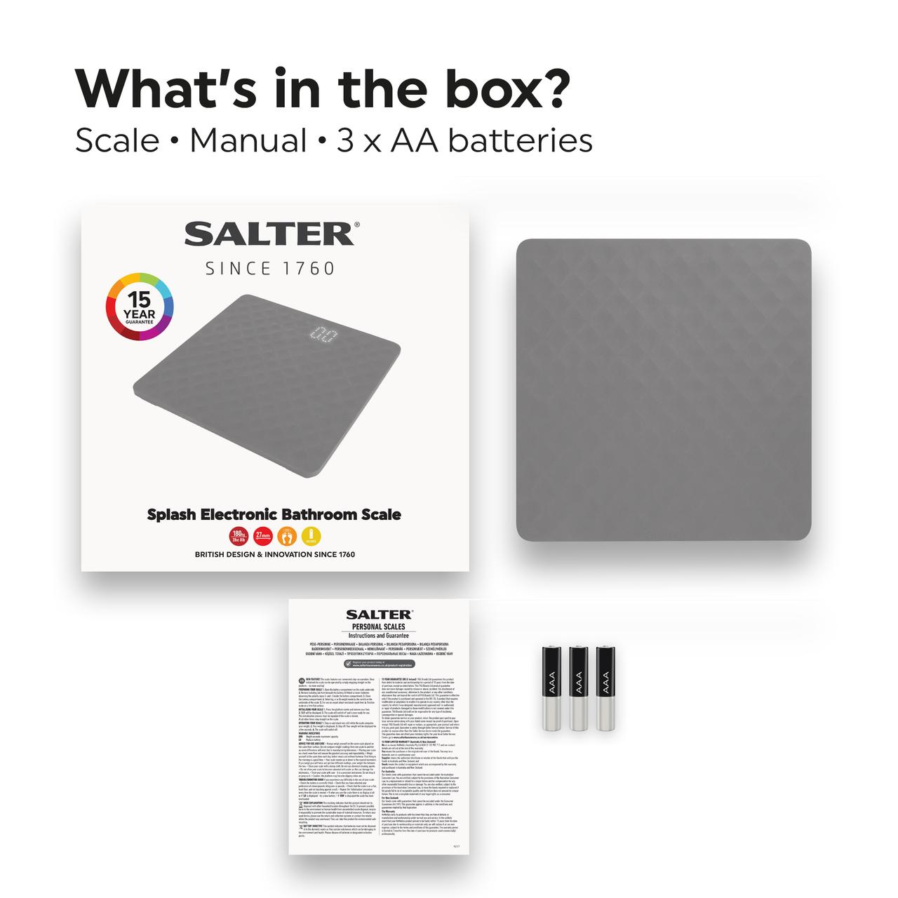 Salter 9218 GY3R Splash elektroninės vonios svarstyklės