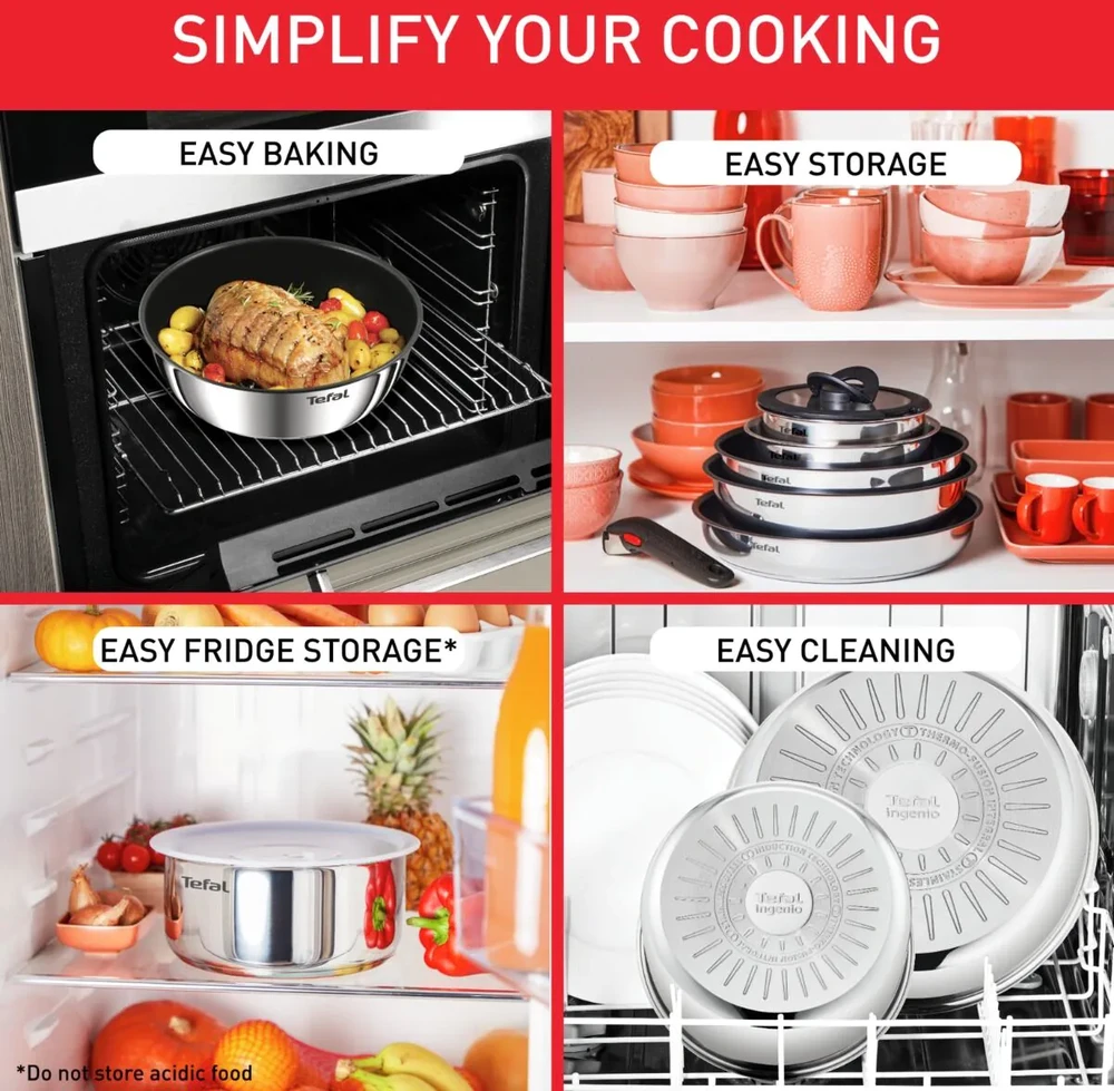 Puodų ir keptuvių rinkinys Tefal Ingenio Emotion, 11 dalių (L897SB74)